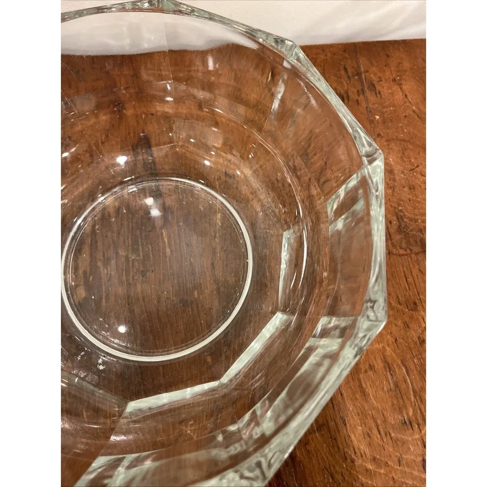 Italian‎ vintage Crystal faceted optic bowl 9